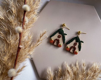 COTTAGE | Handmade Polymer Clay Earrings - Halloween - Dangle Earrings - Handmade Earrings - Gifts for Women - Minimalist - Autumn - Fall