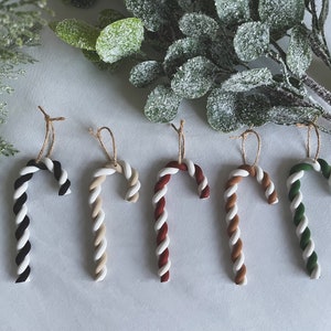 CANDY CANE ORNAMENT Handmade Polymer Clay Ornament Christmas Gifts Christmas Decorations Handmade Ornaments Home Gifts image 2