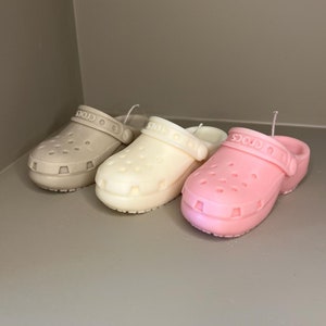 Croc Clog Soy Scented Candle Beige Cream Pink