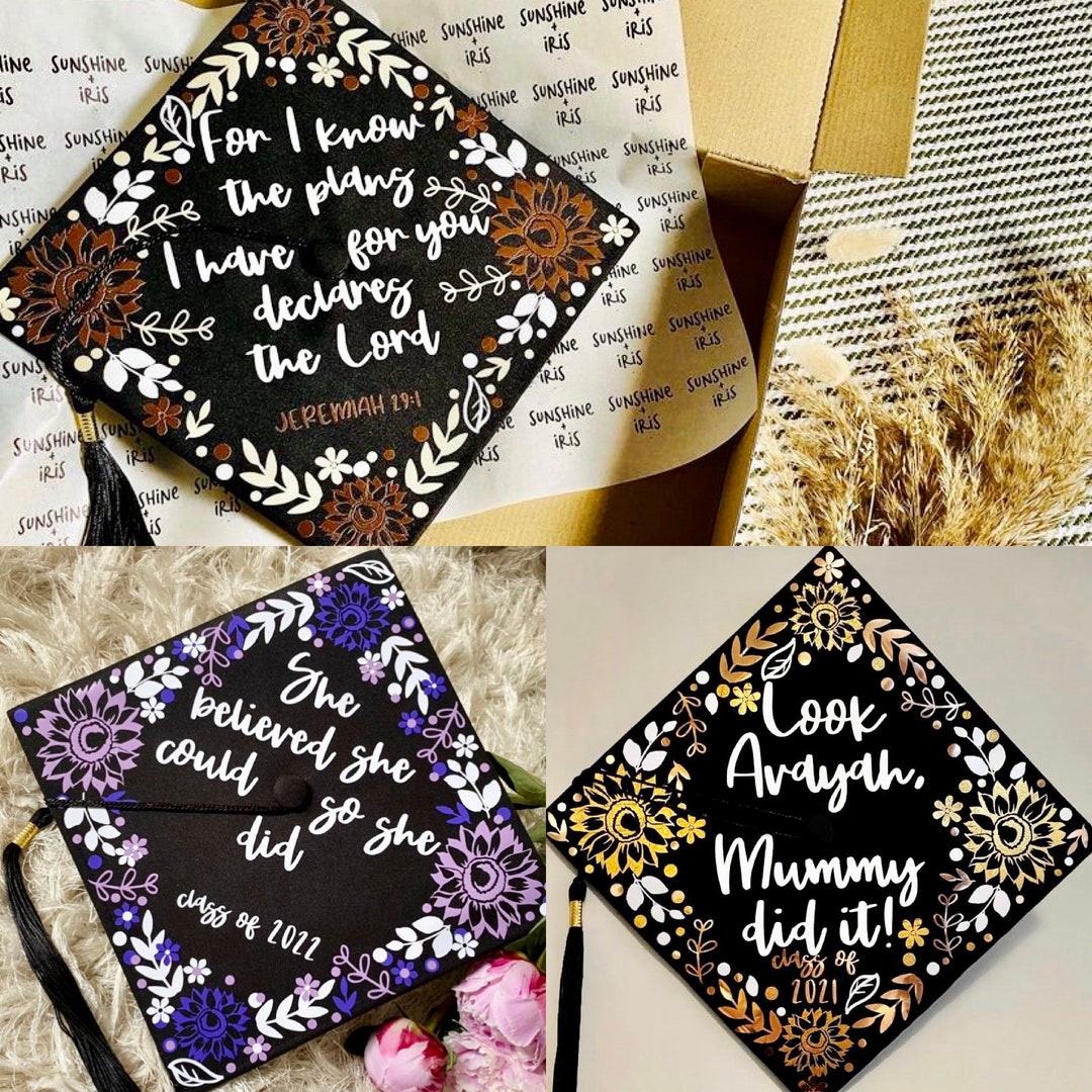 Custom Quote Graduation Cap Hat Mortarboard Graduate Gift - Etsy