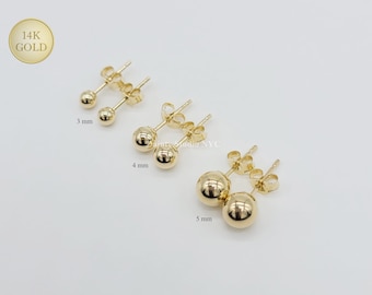 GH001 14k Yellow Gold Small Solid Ball Stud Safety Silicone Gold Pushback Earrings 1mm - 7mm GH001 14k Yellow Gold Small Solid Ball Stud Safety Silicone Gold Pushback Earrings 1mm - 7mm