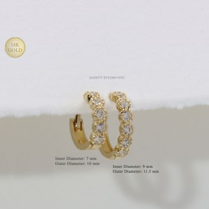 14k Gold 11.5 mm Hinged Huggie Hoop Earrings 14k Gold 11.5 mm Hinged Huggie Hoop Earrings