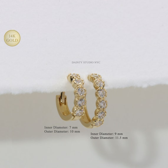 14k Gold 11.5 mm Hinged Huggie Hoop Earrings 14k Gold 11.5 mm Hinged Huggie Hoop Earrings