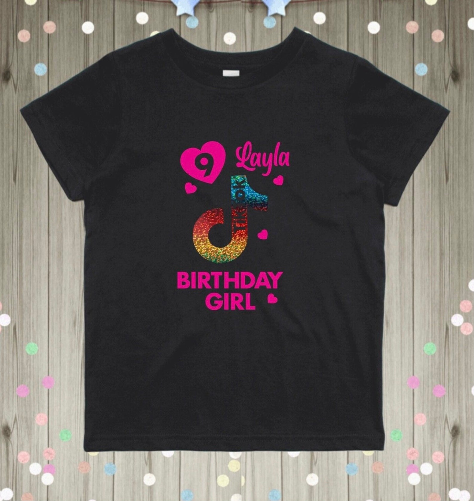 Personalised Birthday Tik Tok Girls T Shirt Kids Fun Party Etsy Uk