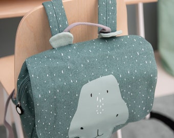 Personalisierte Schultasche | Schulrucksack "Mr. Hippo" von Trixie mit individuellem Stick