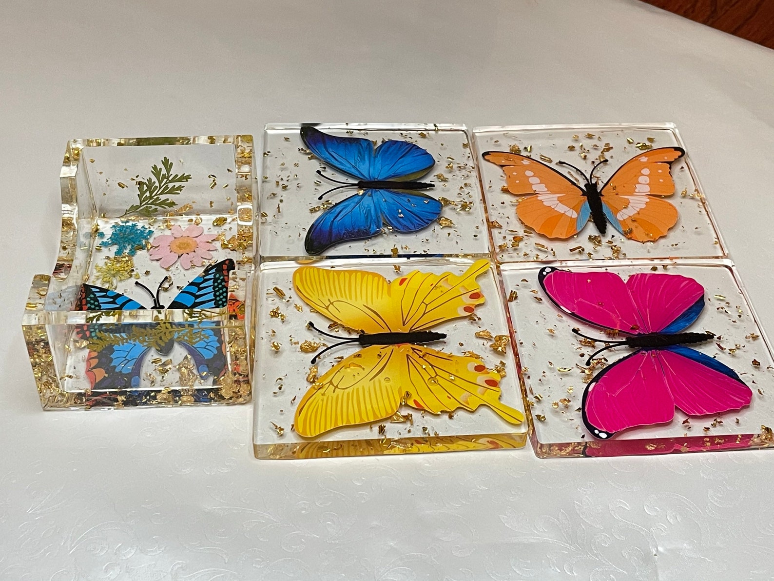 Butterfly coasters Set Etsy