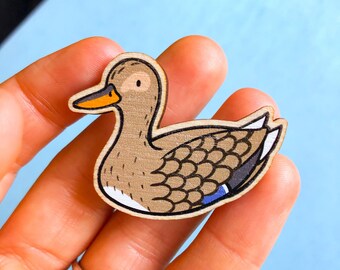 Duck Wood Pin | Female Duck Pin | Wood Accessories | Pin for Backpacks