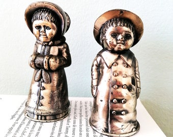 Vintage Metal Salt and Pepper Shakers, Hansel and Gretel, Housewarming Gift