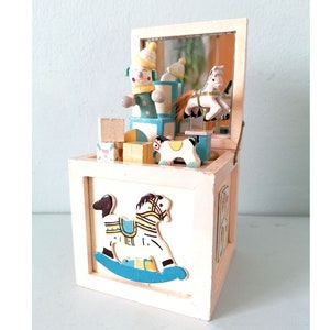 Vintage wooden music box, nursery decor, kids room retro decor