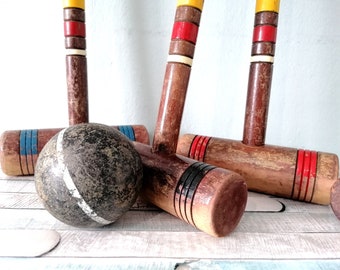 6 Player Vintage Croquet Set Wooden Mallet Outdoor Sports Backyard Lawn Games 6 Player Vintage Croquet Set Wooden Mallet Outdoor Sports Backyard Lawn Games