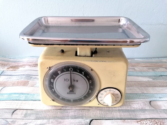 Retro Kitchen Scale, Retro Vintage Scale With Timer, Vintage Metal