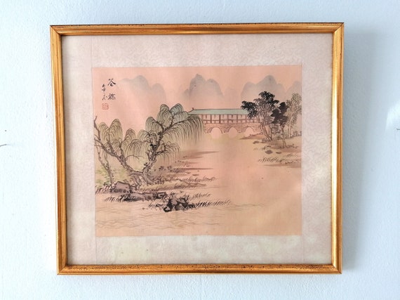 Japanese silk wall hanging hot sale
