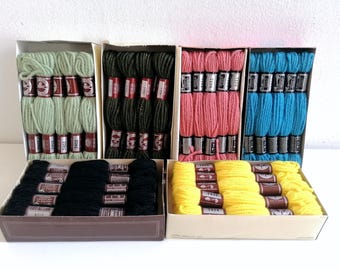 Vintage DMC Tapestry Wool: 6 Boxes French Yarn