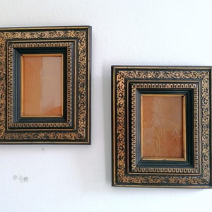 Antique gilded picture frame, vintage black photo frame, antique wall gallery home decor