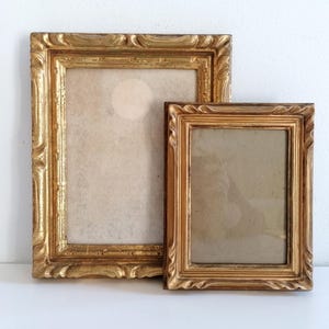 Picture frames set, genuine antique gilded photo frames, vintage wooden frames, art framing