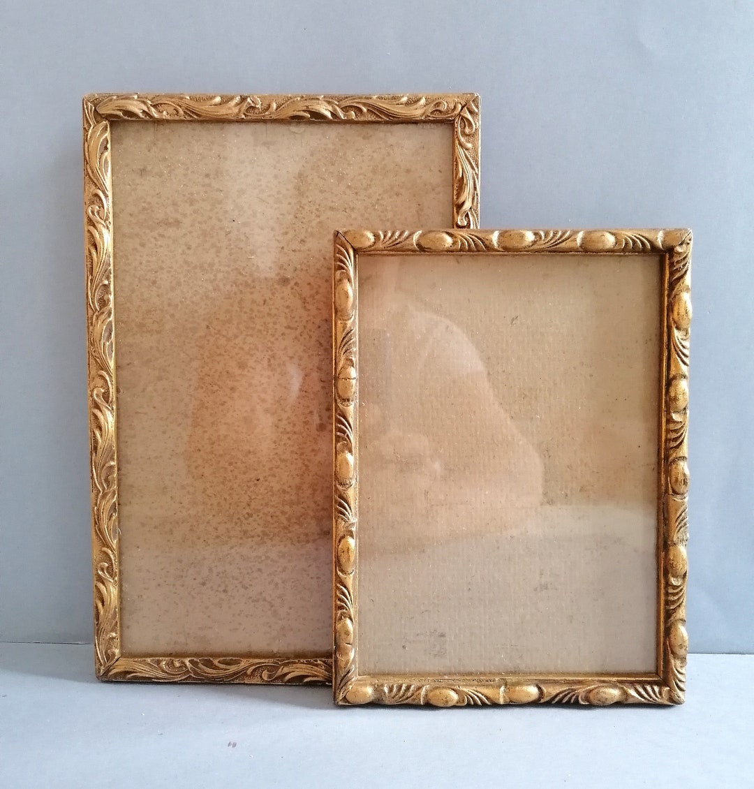 Antique Gilded Picture Frames Set, Hand Carved Wooden Photo Frames Etsy