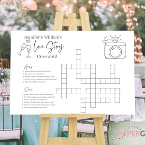 Custom Wedding Crossword Puzzle | Personalized Bridal Shower Crossword ...