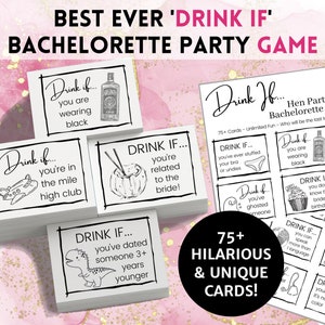 Urkomisch Junggesellinnenabschied Spiel Drink If Spiel | Druckbare Hen Party Spiel, Trinkbrettspiel, Brautparty Spiel, Brautjungfer Party Spiel