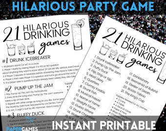 Hilarious Adult Drinking Games: 21st Birthday Party (Printable Download)
