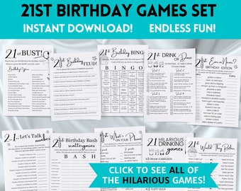 21st Birthday Party Games Bundle: Fun Adult Drinking Games (Printable PDF)