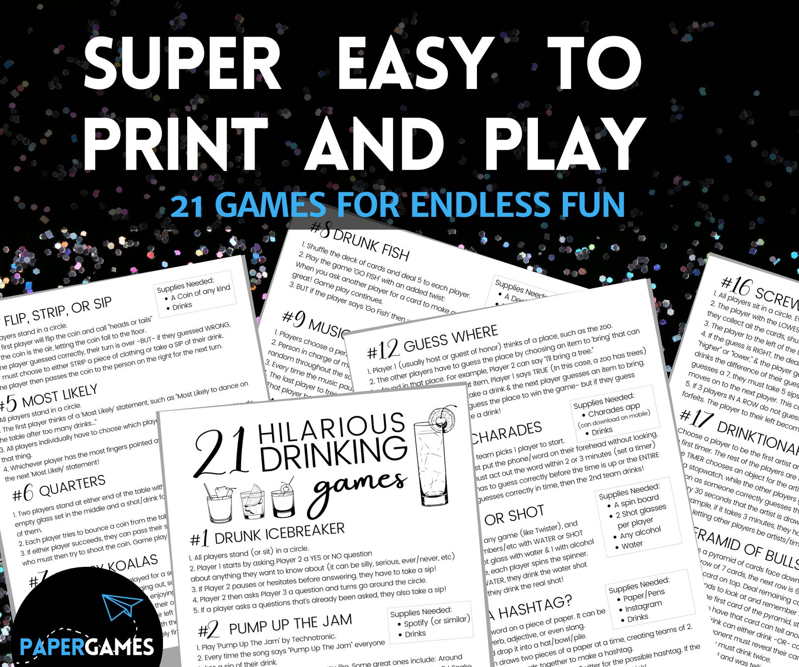 21 Hilarious Drinking Games Printable Party Games, 21st Birthday Party ...