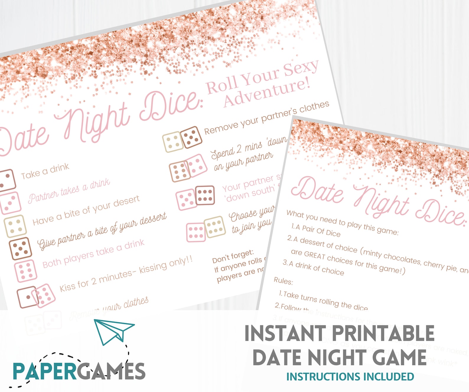 Date Night Adventure DICE GAME Printable Download Fun &amp; Sexy | Etsy