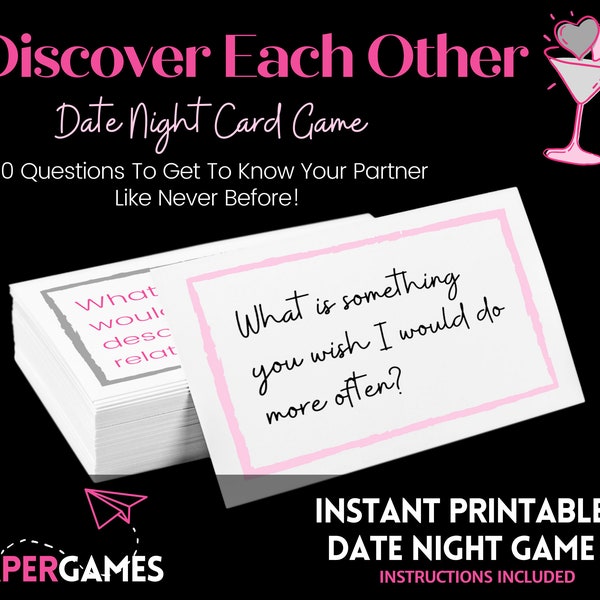 Fun & Sexy Bonding Cards DATE NIGHT GAME Instant Download | Couples Date Night Game, Honeymoon Activity, Anniversary Gift, Couples Games