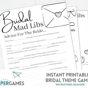 Hilarious Braut Mad libs Spiel druckbare Download | Spaß Brautparty Verlobungsfeier Hochzeit Spielideen Bachelorette Junggesellinnenabschied Spiele