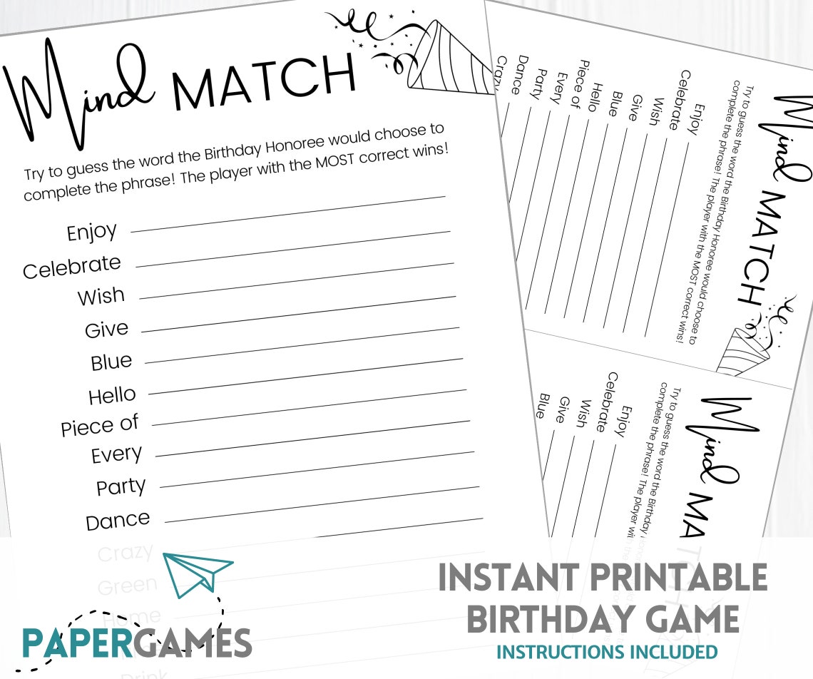 Hilarious Adult Birthday Game Printable Party Games, Adult Games ...