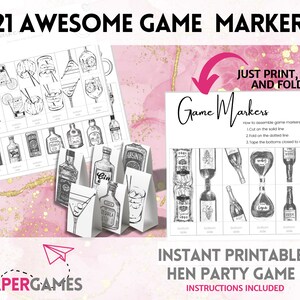 Drink or Dare Bachelorette Party Game, Hen Party Minimalist Game ...