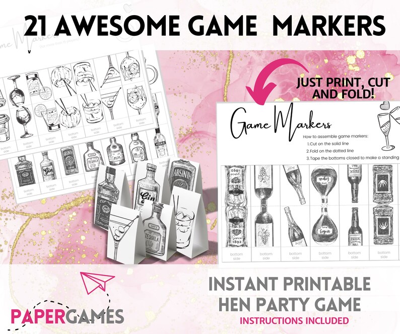 Drink or Dare Bachelorette Party Game, Hen Party Minimalist Game ...