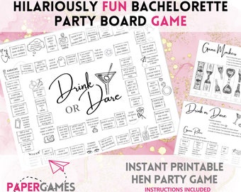 Bachelorette Party Game | Printable Hen Party Game, Drinking Board Game, Drink If Game, Bridal Party Game for Bride, Bridesmaid Couples Bach