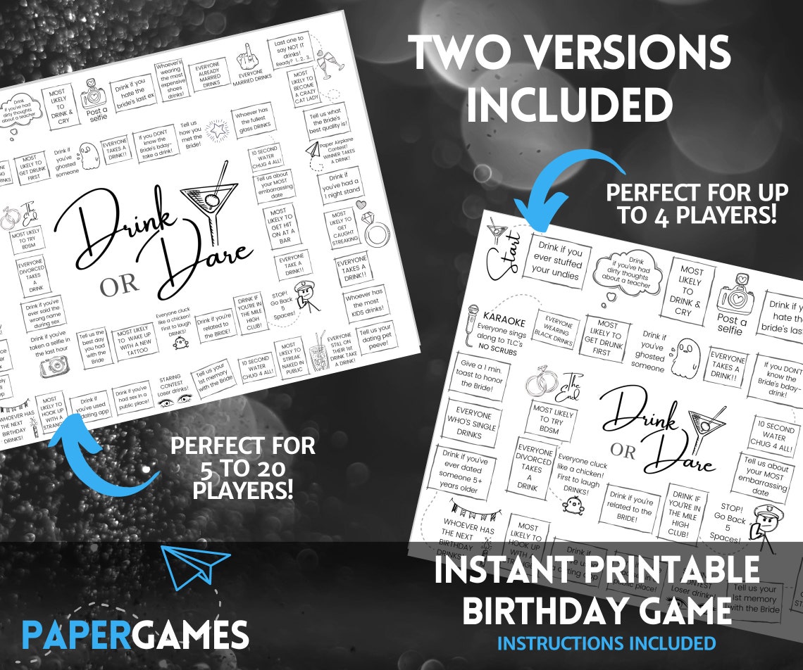 Drink If Birthday Party Game Printable Funny Adult Party Game, Drinking ...
