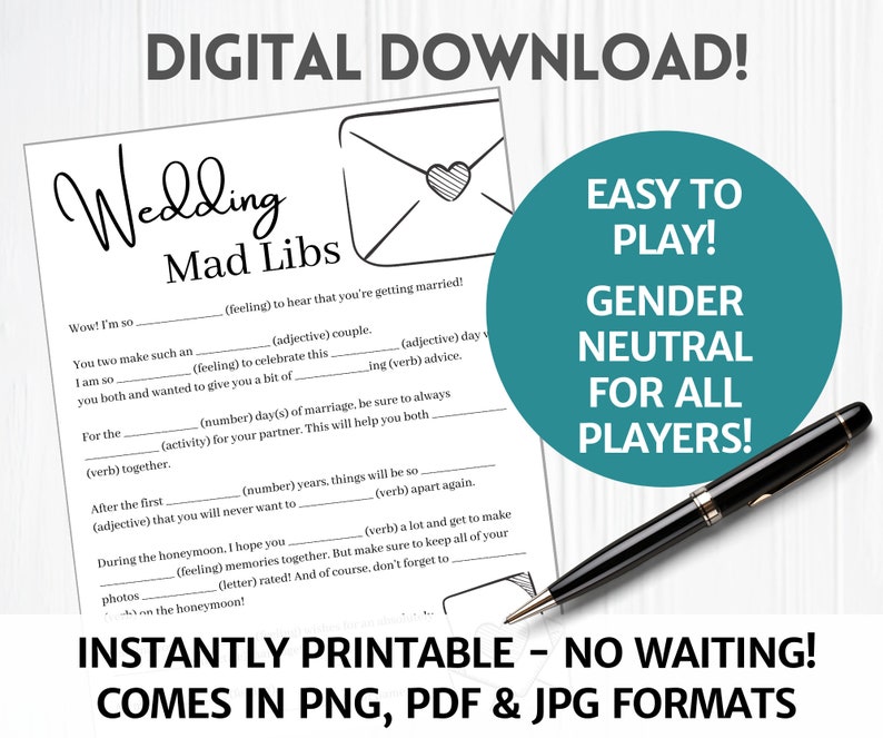 Couples Mad Libs Printable