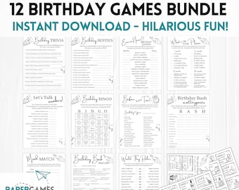 HILARIOUS BIRTHDAY GAMES Bundle | Printable Party Game, Adult Games, Birthday Party Game for Adults, Birthday Game Download, His Her Unisex