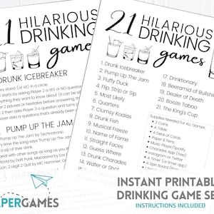 21 Hilarious Drinking Games Printable Party Games, 21st Birthday Party ...