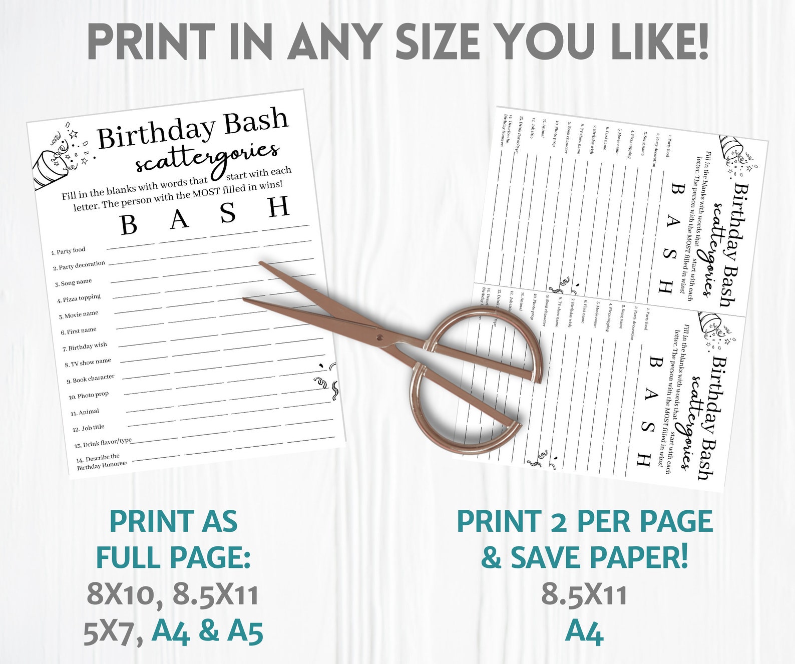 Funny Adult Birthday Game Printable Party Games, Adult Games, Birthday ...