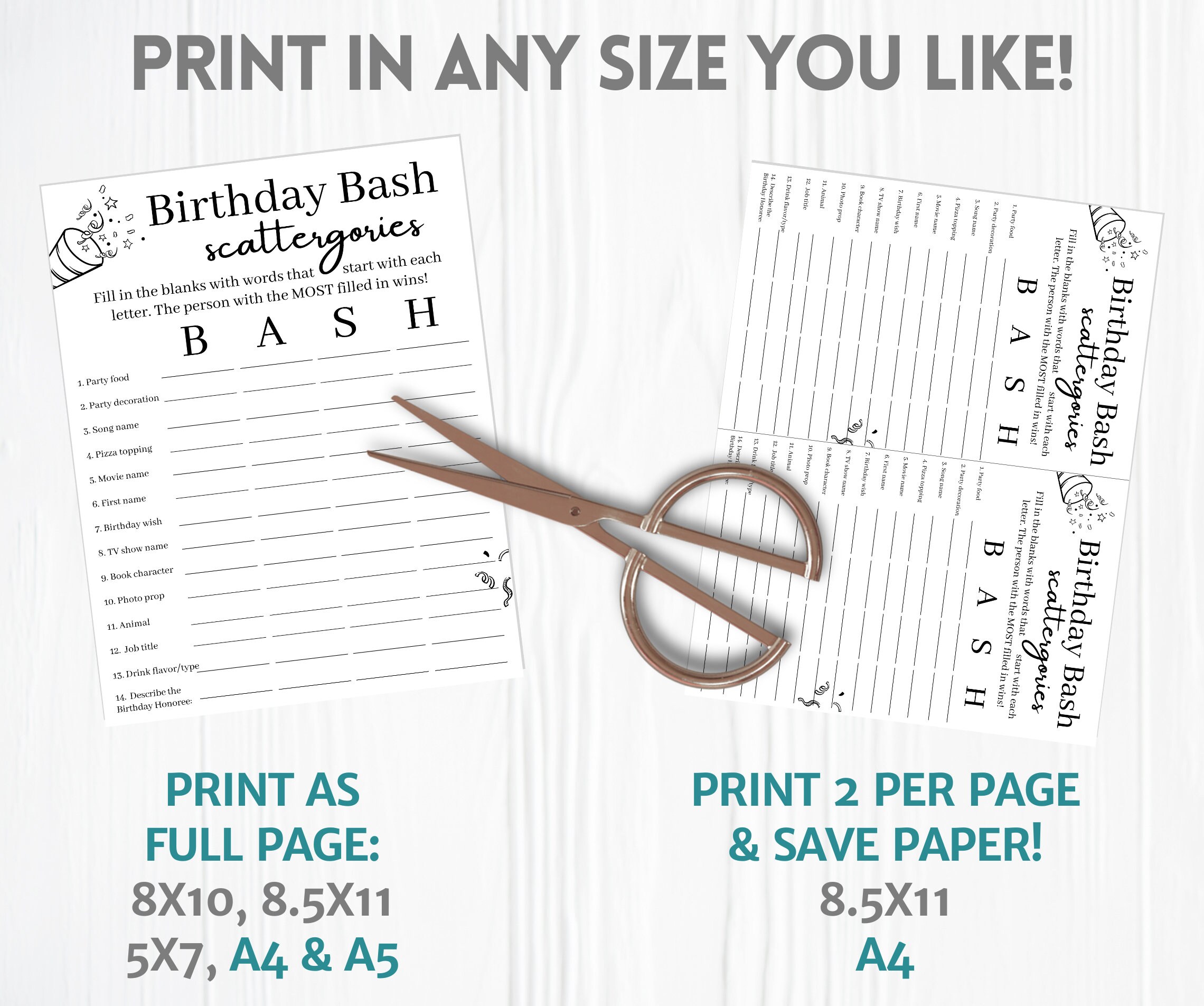 Funny Adult Birthday Game Printable Party Games, Adult Games, Birthday ...