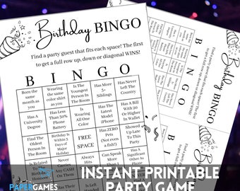 Hilarious Birthday Game BINGO | Printable Party Games for Adults Birthday Party Game Download Him Her Friends 25th 30th 35 40th 45 50th 60th