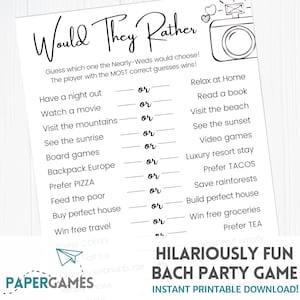 Hilarious & Fun Bachelorette Party Game | Printable Couples Shower Game | Hen Party Game, Wedding Shower Game, Bridal Party Game, Bach Party