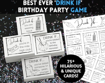 Drink If Card Game | Printable Birthday Party Game, Drinking Party Game, Adult Games, Birthday Party Game for Adults, Birthday Game Download