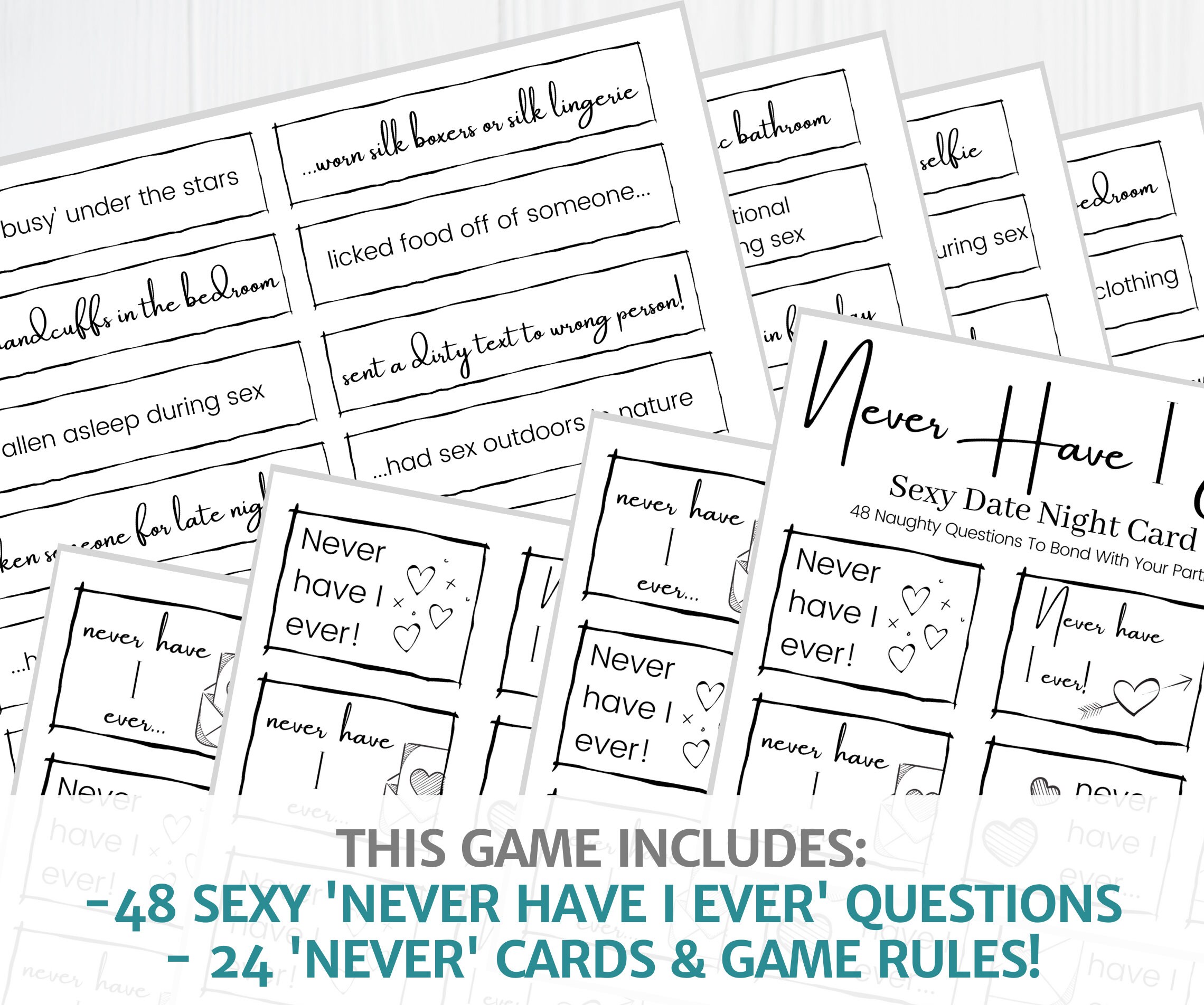 Date Night Sexy 'never Have I Ever' GAME Printable - Etsy