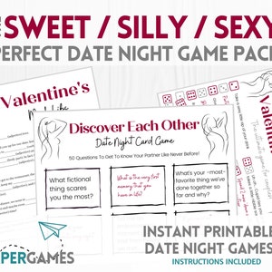 Fun & Sexy DATE NIGHT GAMES Bundle Instant Download | Couples Date