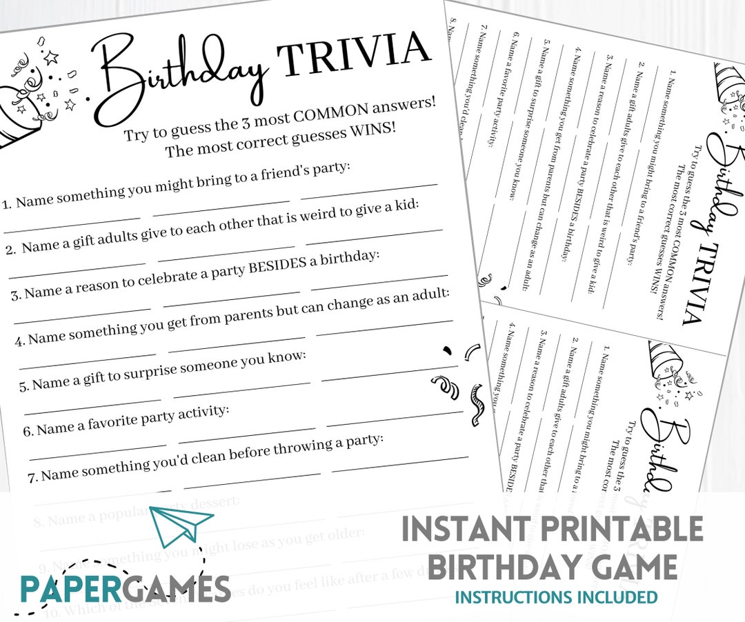 Hilarious Adult Birthday Game | Printable Party Games, Adult Games ...
