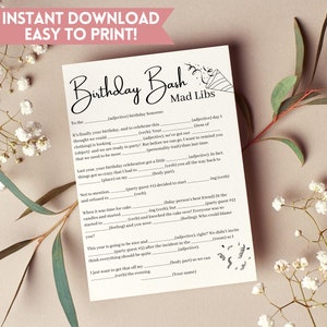 Hilarious Mad Libs Birthday Game | Printable Party Game, Adult Games ...