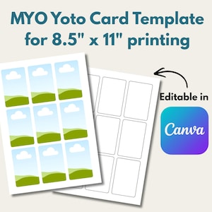 MYO Yoto Card Template | Editable in Canva | 8.5" x 11" Paper Size