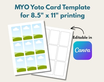 MYO Yoto Card Template | Editable in Canva | 8.5" x 11" Paper Size
