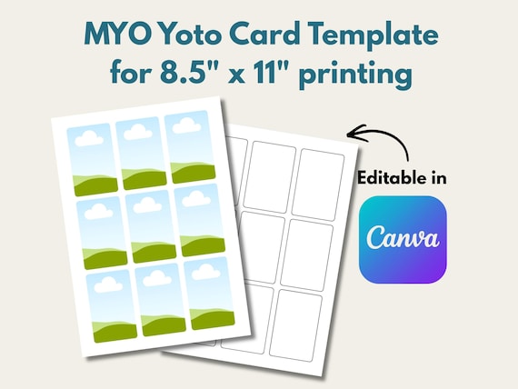 MYO Yoto Card Template | Editable in Canva | 8.5" x 11" Paper Size
