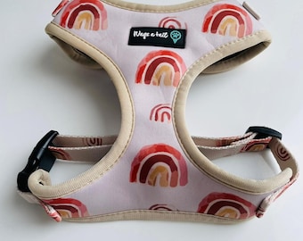 Retro Rainbow adjustable padded dog harness