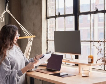 Handmade Maple Solid Wood Standing Desk Made in Canada - Pioneer | burotic